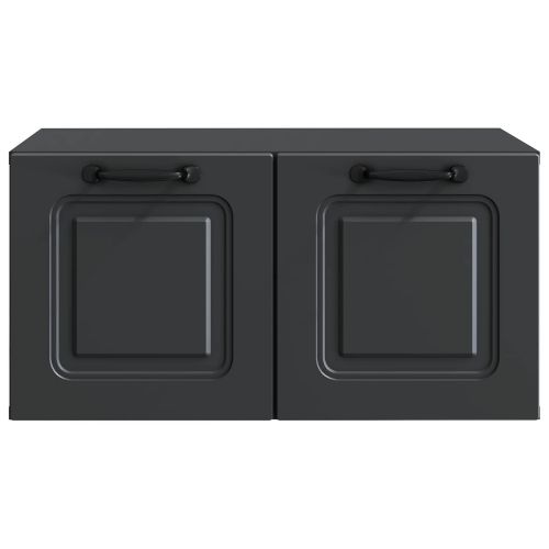 Стенно монтиран ТВ шкаф Черно 59,5 x 41 x 30 см