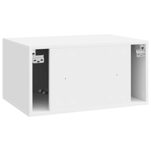 Стенно монтиран ТВ шкаф Бял гланц 59,5 x 41 x 30 см