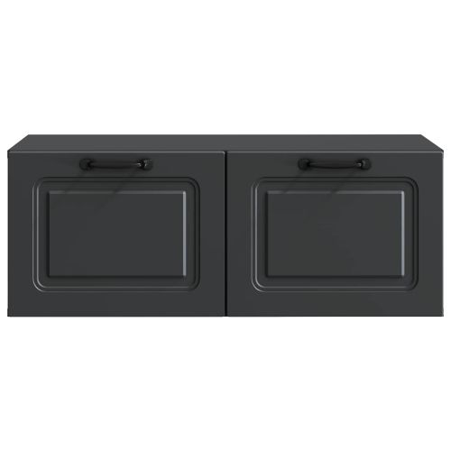 Стенно монтиран ТВ шкаф Черно 78,5 x 41 x 30 см