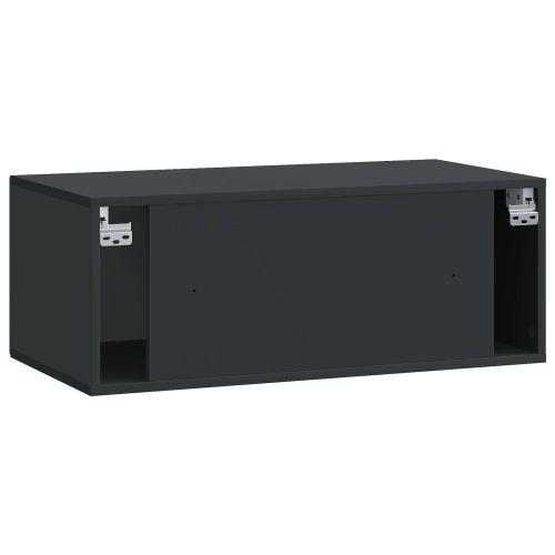 Стенно монтиран ТВ шкаф Черно 78,5 x 41 x 30 см
