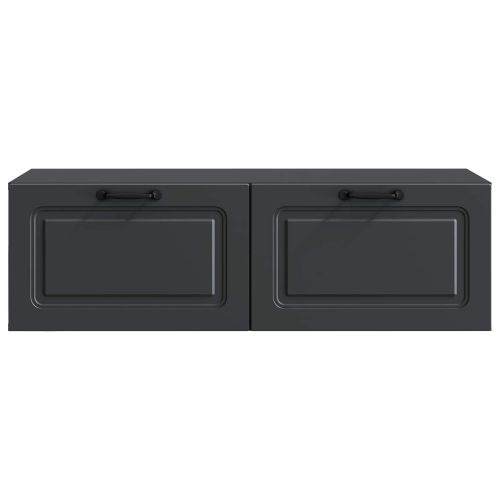 Стенно монтиран ТВ шкаф Черно 98 x 41 x 30 см