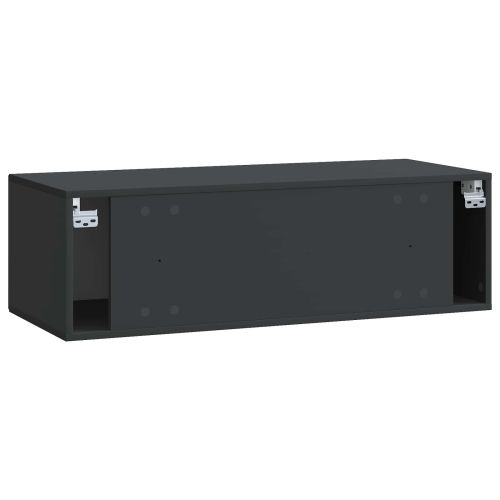 Стенно монтиран ТВ шкаф Черно 98 x 41 x 30 см