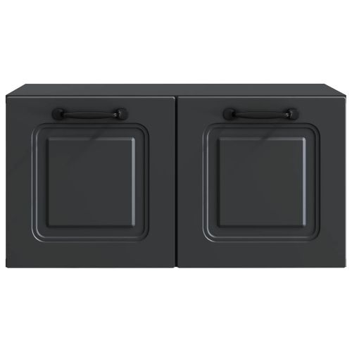 Стенно монтиран ТВ шкаф Черно 59,5 x 31 x 30 см
