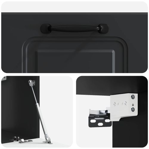 Стенно монтиран ТВ шкаф Черно 59,5 x 31 x 30 см
