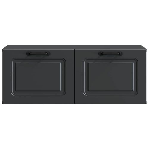 Стенно монтиран ТВ шкаф Черно 78,5 x 31 x 30 см