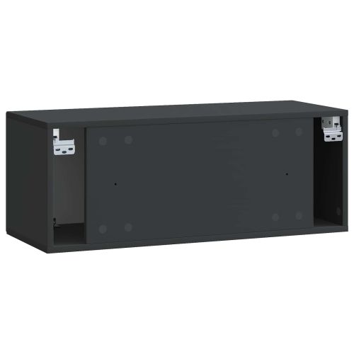 Стенно монтиран ТВ шкаф Черно 78,5 x 31 x 30 см