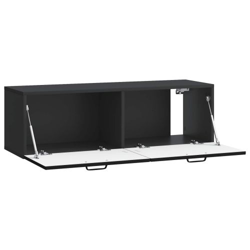 Стенно монтиран ТВ шкаф Черно 98 x 31 x 30 см