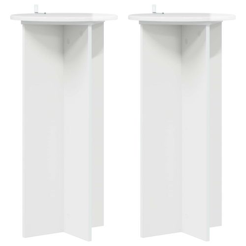 Стойка за растения 2 pcs Бял гланц 40 x 40 x 80 cm