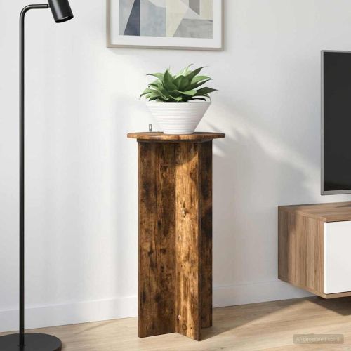 Стойка за растения 2 pcs Опушен дъб 40 x 40 x 80 cm