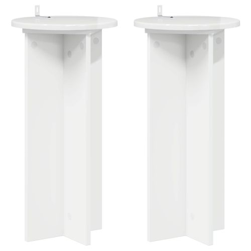 Стойка за растения 2 pcs Бял гланц 29,5 x 29,5 x 60 см
