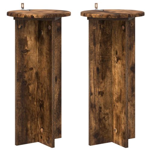 Стойка за растения 2 pcs Опушен дъб 29,5 x 29,5 x 60 см