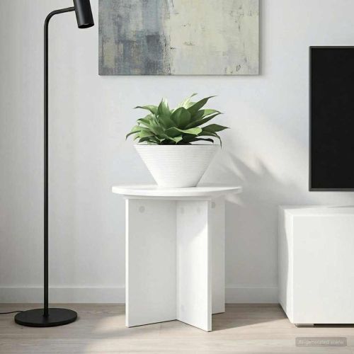 Стойка за растения 2 pcs Бял гланц 40 x 40 x 40 cm