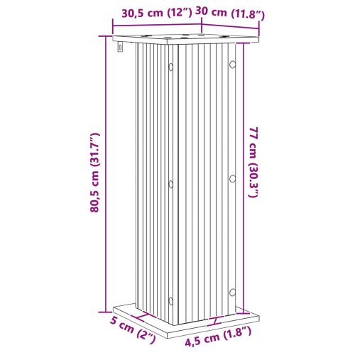 Стойка за растения Бетонно сиво 30,5 x 30 x 80,5 см