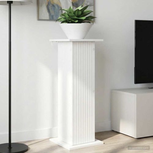 Стойка за растения 2 pcs Бял гланц 30,5 x 30 x 80,5 см