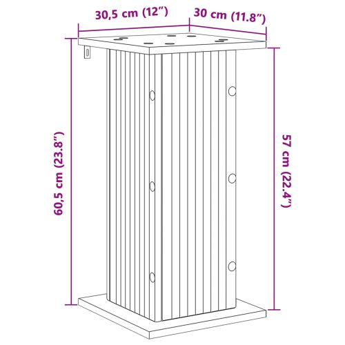 Стойка за растения 2 pcs Черно 30,5 x 30 x 60,5 см