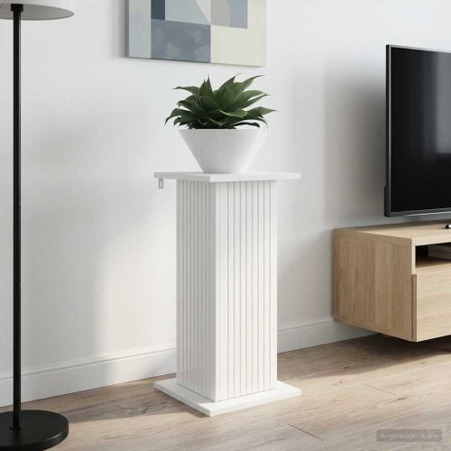 Стойка за растения 2 pcs Бял гланц 30,5 x 30 x 60,5 см