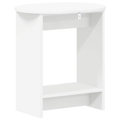 Странична маса Бяло 50 x 39,5 x 55 см Инженерна дървесина