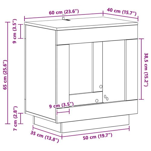 Странична маса Старо дърво 60 x 40 x 65 см Инженерна дървесина