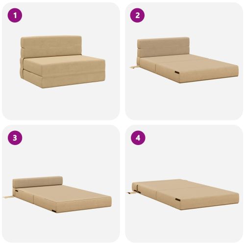 Разтегателен диван легло Светлозелено сиво 190 x 100 x 15 см