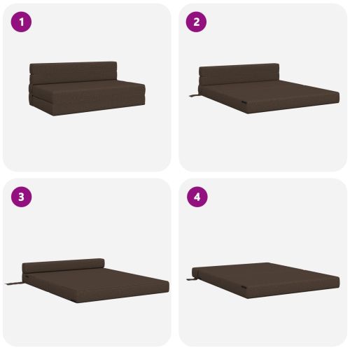 Разтегателен диван легло Таупе 203 x 152 x 15 см текстил