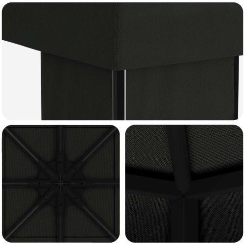 Шатра 4 × 3 m Черно Полиестер и стомана 190