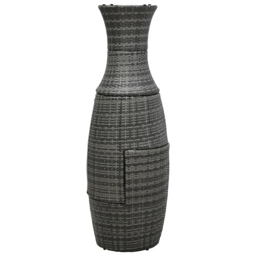 Бистро комплект, 3 части, с възглавници, полиратан, сив