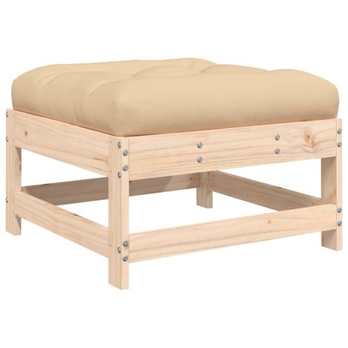 Градински комплект с възглавници, 5 части, дърво масив