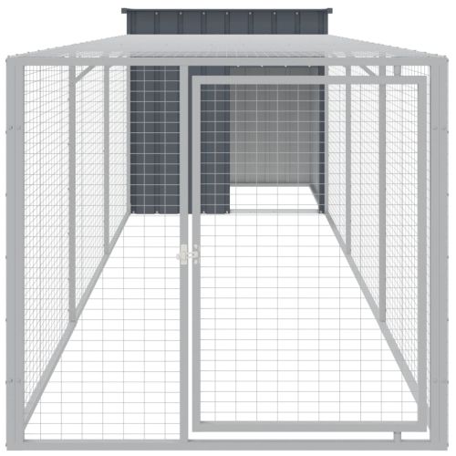 Клетка за пилета с волиера, 110x405x110 см, поцинкована стомана