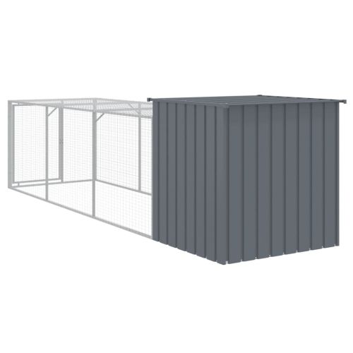 Клетка за пилета с волиера, 110x405x110 см, поцинкована стомана