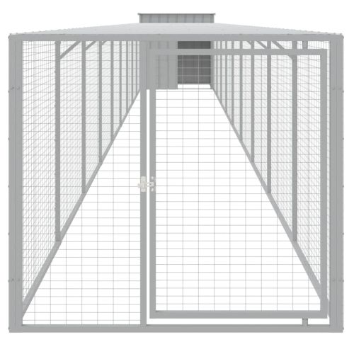 Клетка за пилета с волиера светлосива 110x1017x110 см стомана