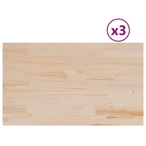 Плотове за маси, 3 бр, 80x47x2,5 см, правоъгълни, бор масив
