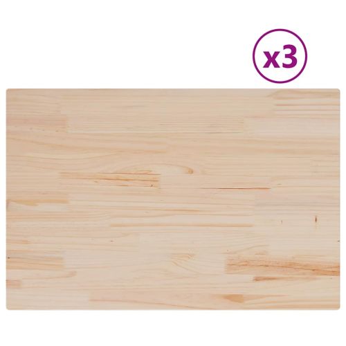 Плотове за маси, 3 бр, 80x53x2,5 см, правоъгълни, бор масив