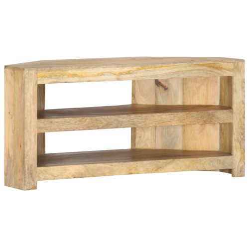 Ъглов ТВ шкаф, 90x45x45 см, мангово дърво масив