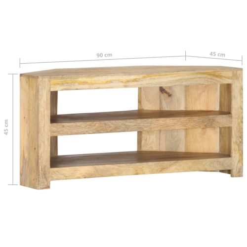 Ъглов ТВ шкаф, 90x45x45 см, мангово дърво масив