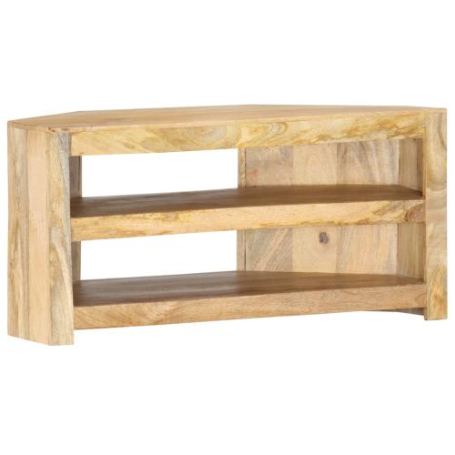 Ъглов ТВ шкаф, 90x45x45 см, мангово дърво масив