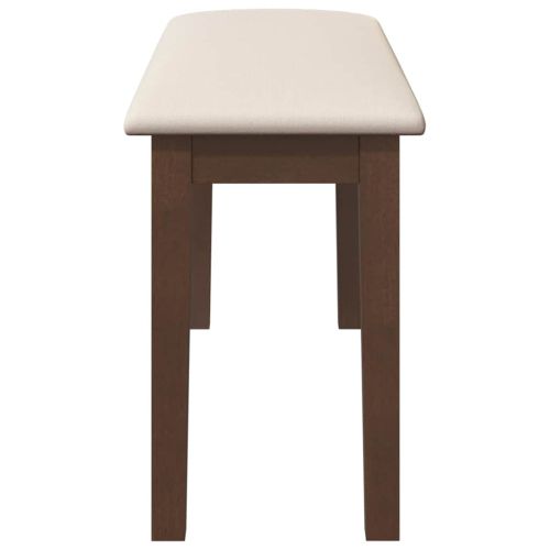 Пейка 90 см Кафява масивна дървесина Гума