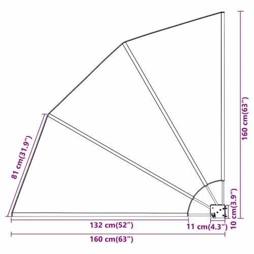 Прозорец за балкон Антрацит 160 x 160 cm Полиестер