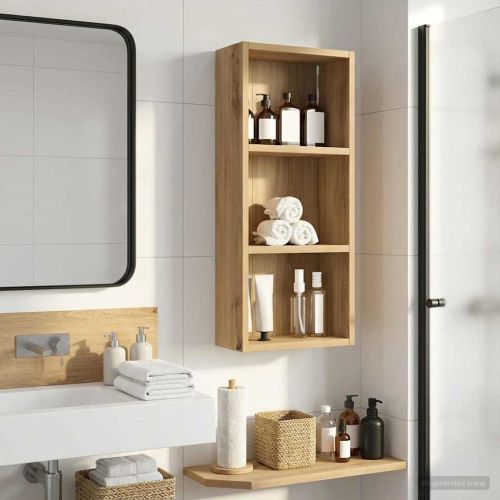 Банен стенен шкаф с рафт Дъб Артизан 30 x 14 x 70 см