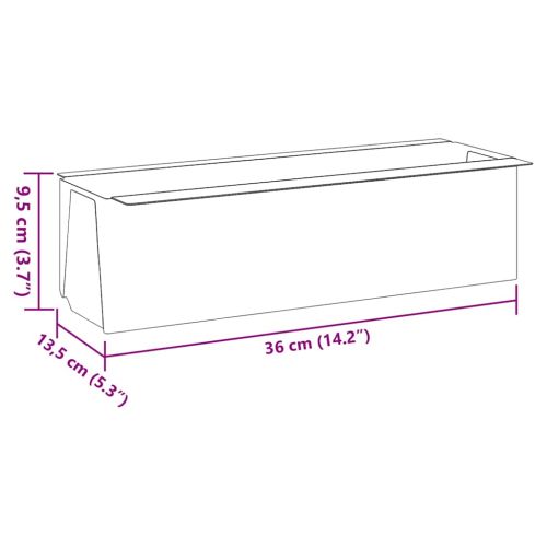 Сандъчета за цветя за европалети 12 бр сиви 36x13,5x9,5 см PP