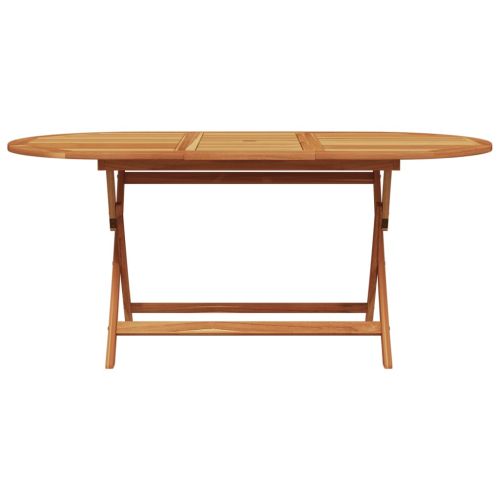 Градински трапезен комплект, 7 части, таупе, плат и дърво масив