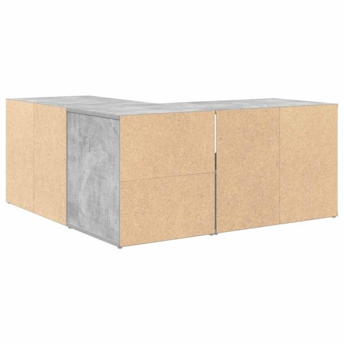 Ъглов шкаф, бетонно сив, 160x40x45 см, инженерно дърво