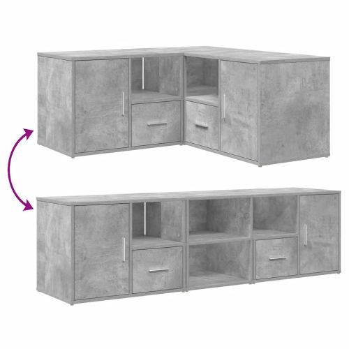 Ъглов шкаф, бетонно сив, 160x40x45 см, инженерно дърво