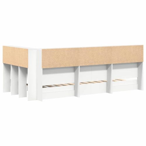 Легло с библиотека с таблото Бяло 90 x 190 cm Инженерно дърво