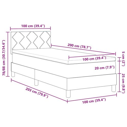 Легло с пружинирана основа Тъмен зелен 100 x 200 cm Кадифе