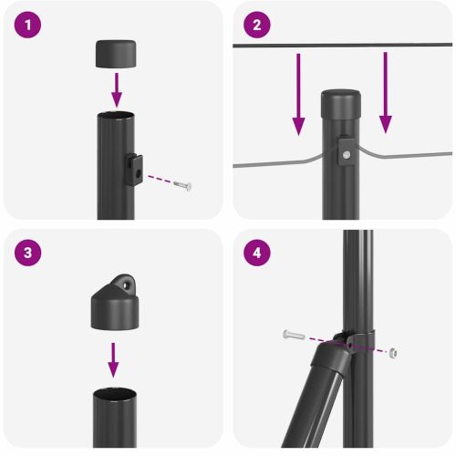 Стълб за ограда. Сиво