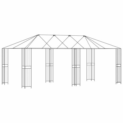 Купол за градина 6 x 3 m Черно Стомана