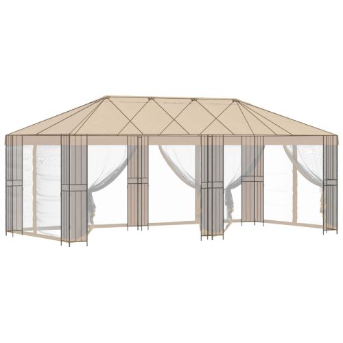 Купол за градина 6 x 3 m Черно Стомана