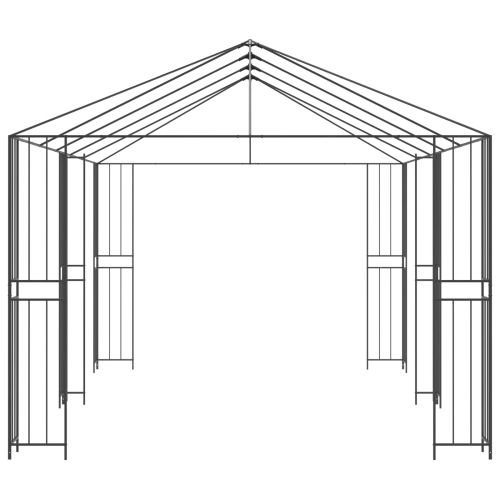 Купол за градина 6 x 3 m Черно Стомана