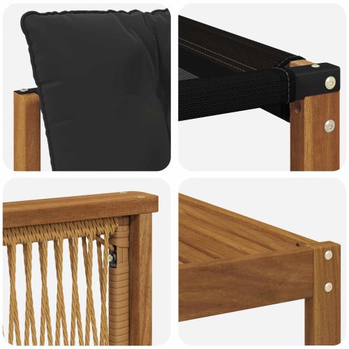 Комплект дивани за открито 6 pcs Естествено и черно