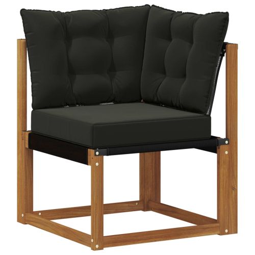 Комплект дивани за открито 5 pcs Естествено и черно